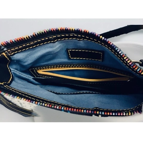 DOONEY & BOURKE Black Multicolored Rainbow DB Signature Letter Carrier Crossbody - Picture 12 of 16